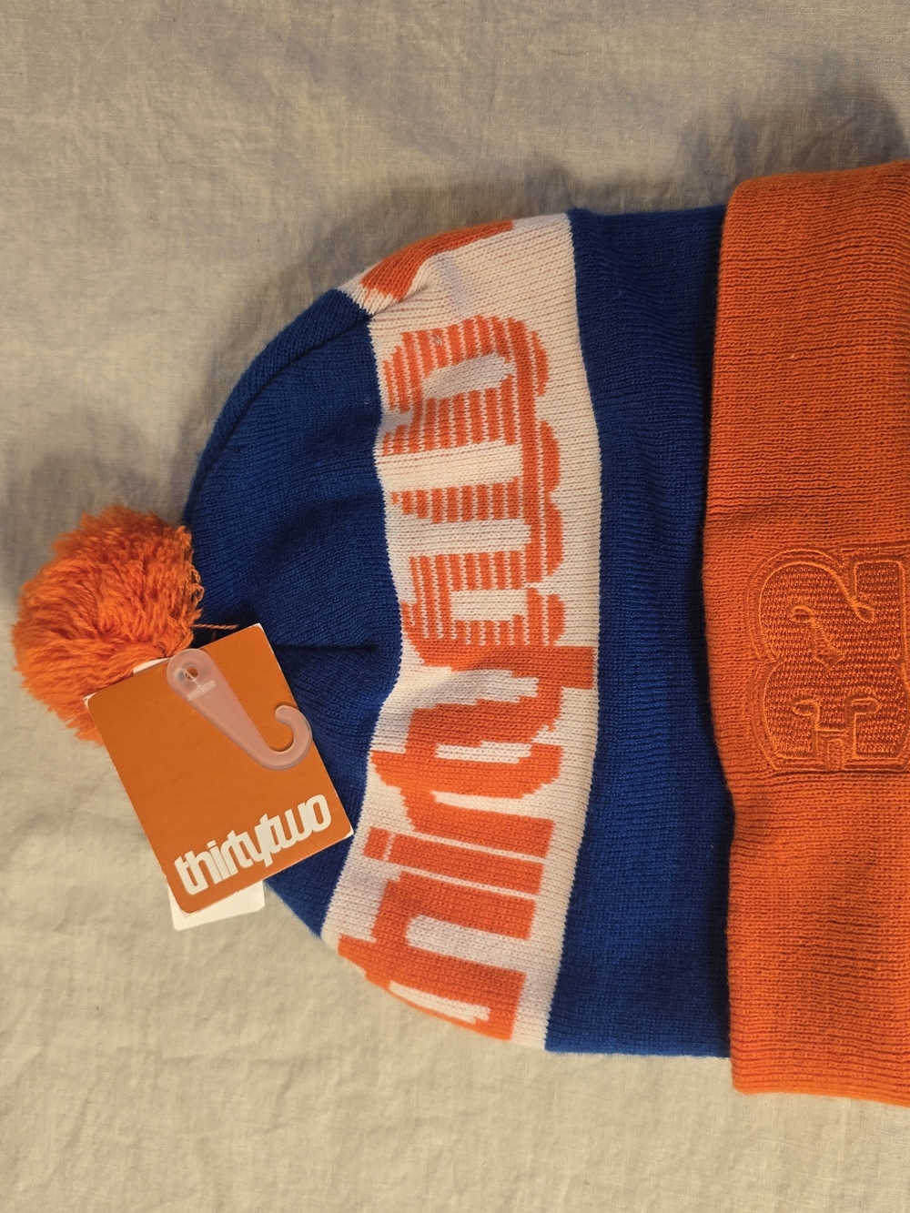 ThirtyTwo Dazed Beanie NWT 2010 Snowboard Pom Knit Hat Orange Blue White